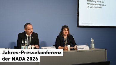Der Vorstand der NADA bei der Jahres-Pressekonferenz 2026