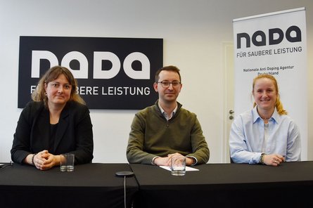 Die Referierenden der NADA bei der Informationsveranstaltung für Presse- und Kommunikationsverantwortliche der Spitzensportverbände