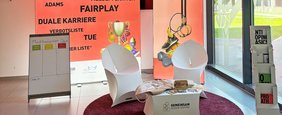 Der Infostand von GEMEINSAM GEGEN DOPING.
